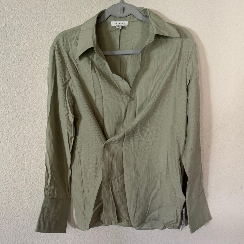 Topshop Light Olive Blouse